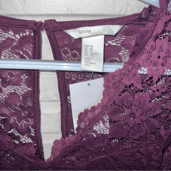 H&M Mama Wine Maternity Lace bodycon dress, Women’s Size Extra Small - Picture 5 of 6